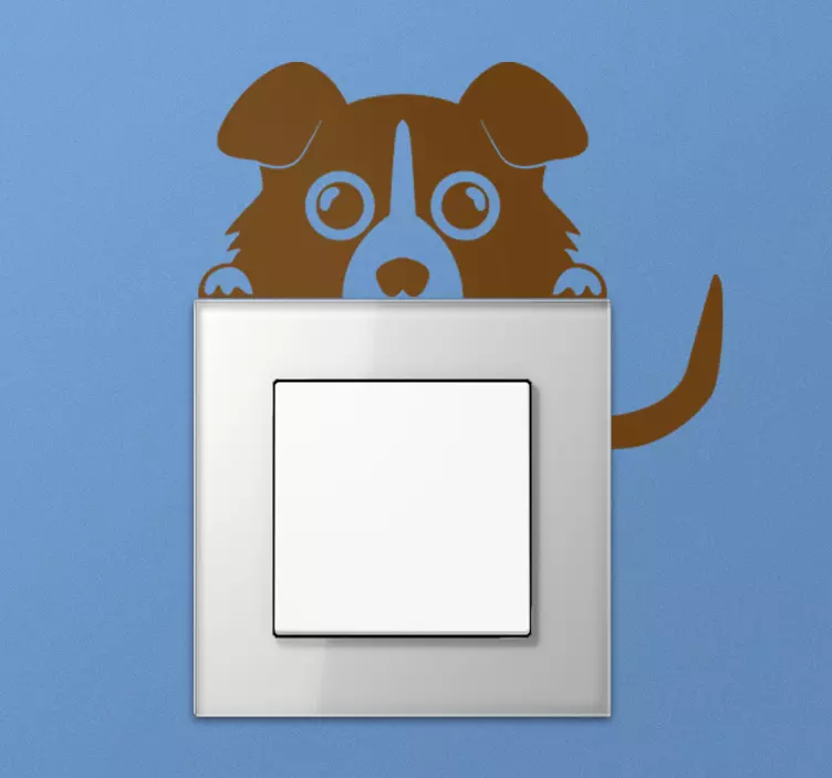 Sticker interrupteur chien caché - TenStickers