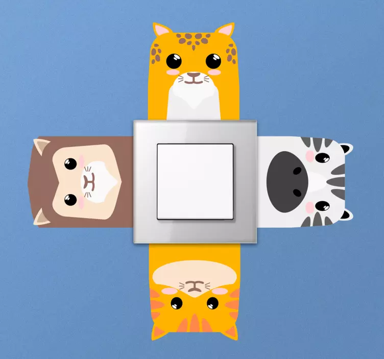 Sticker Interrupteur Set d'animaux - TenStickers