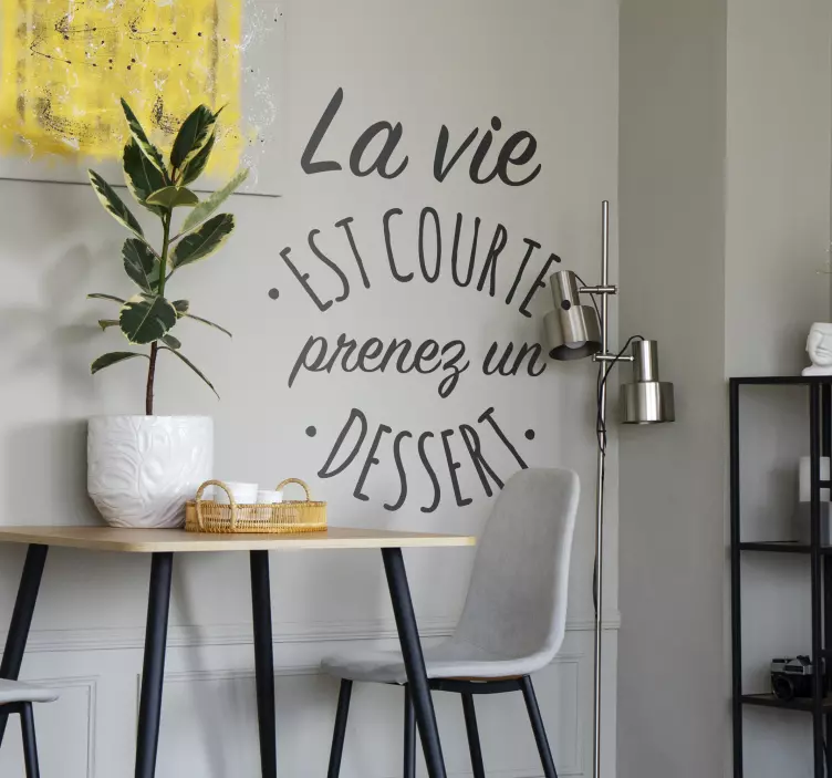 Sticker cuisine La vie est courte prenez un dessert - TenStickers