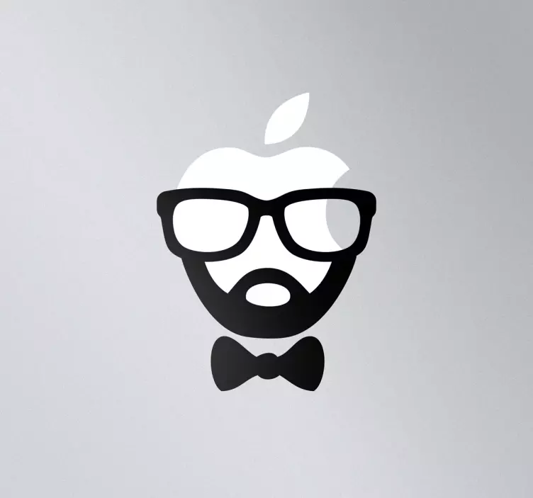 Sticker mac apple visage hispter - TenStickers