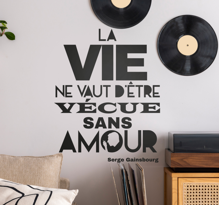 Sticker Maison Citation Amour Serge Gainsbourg - TenStickers