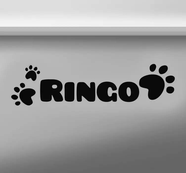 Sticker avec prénom pattes de chien - TenStickers