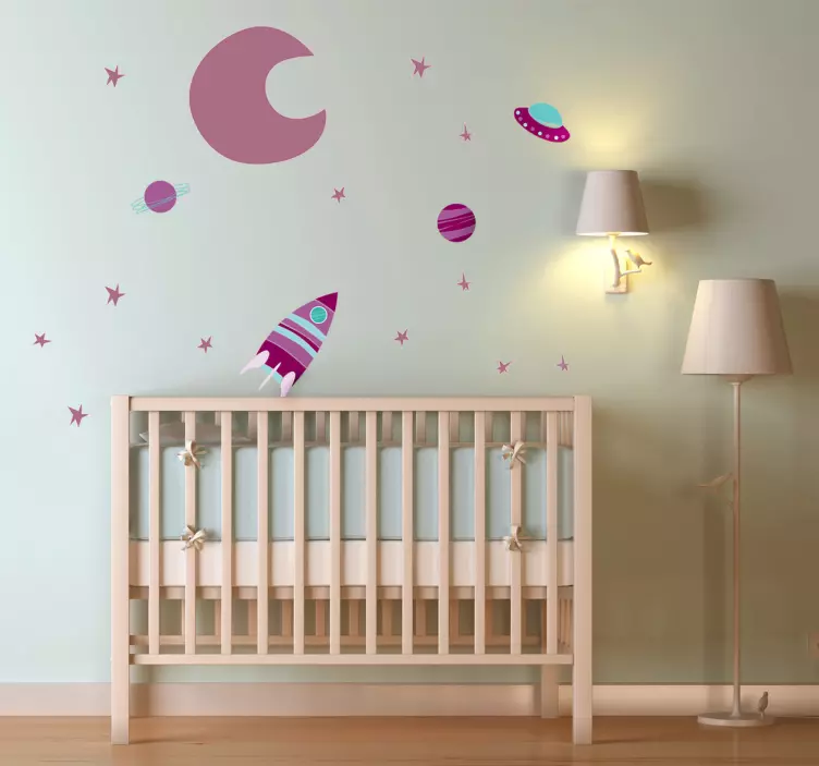 Sticker marron enfant espace - TenStickers