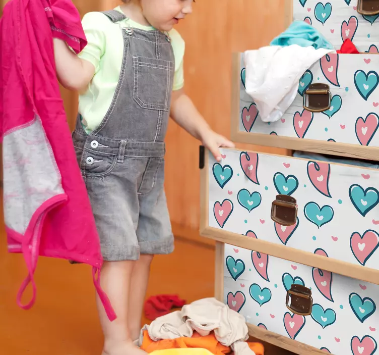 Sticker Meuble Dessins de Coeurs - TenStickers