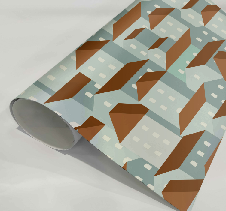 Adhésif meuble illustration de village - TenStickers