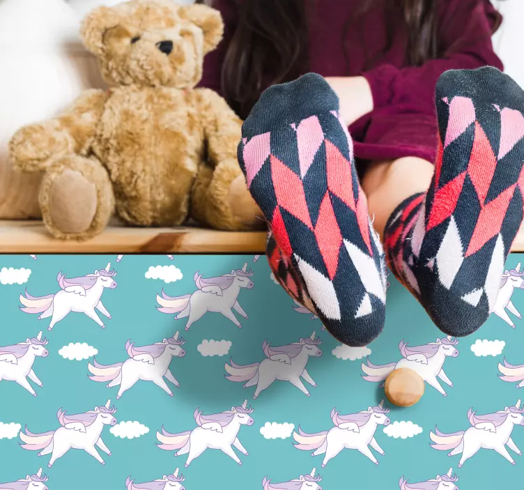 Sticker Meuble Licornes Ailées - TenStickers