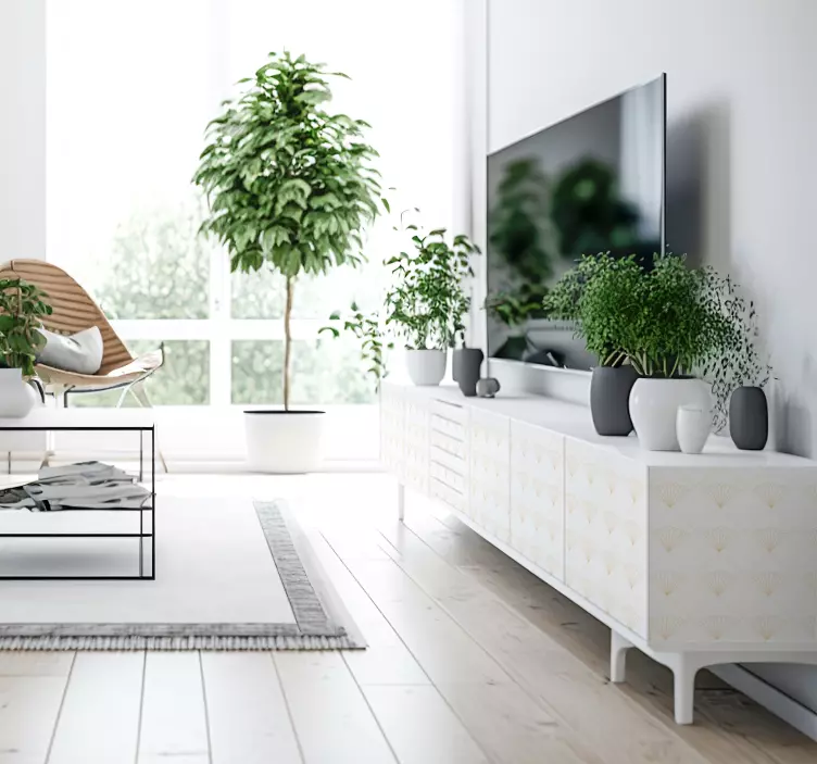 Sticker meuble ligne art déco blanc - TenStickers