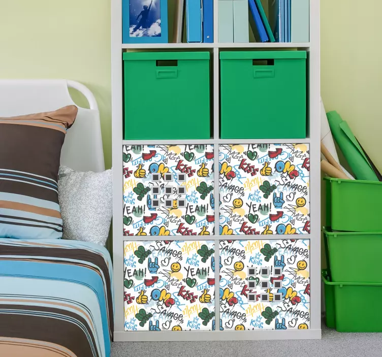 Sticker motif urbain gribouillage graffitis - TenStickers