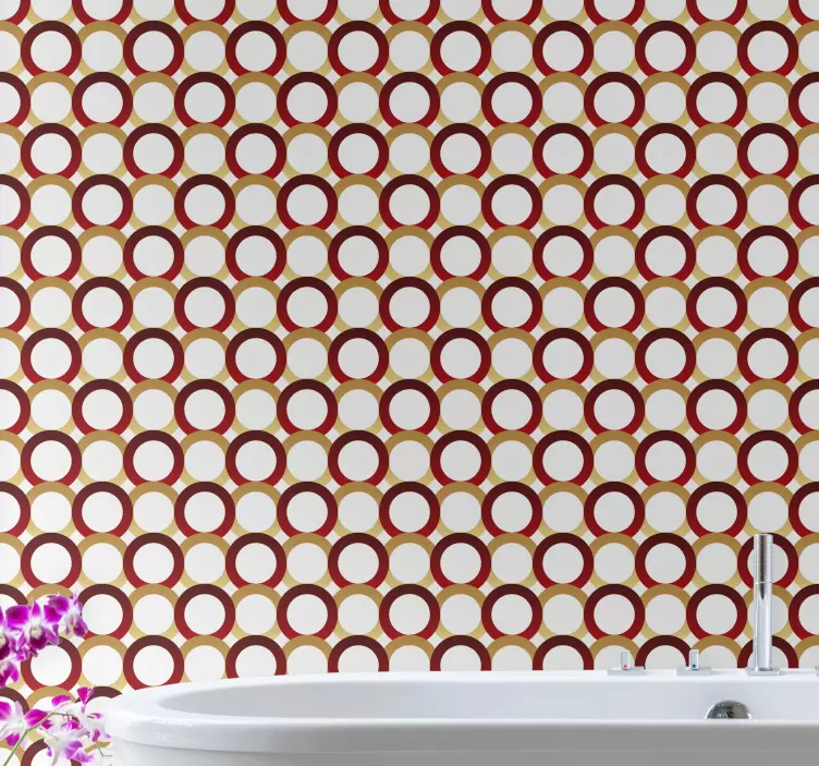 Sticker salle de bain arrangement de motifs ronds - TenStickers