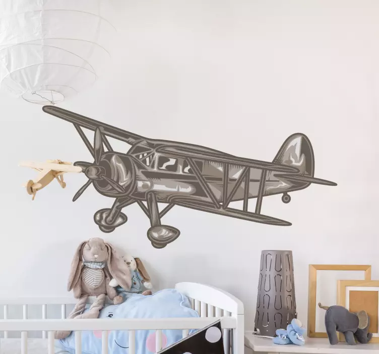Sticker monde conception d'avions vintage - TenStickers