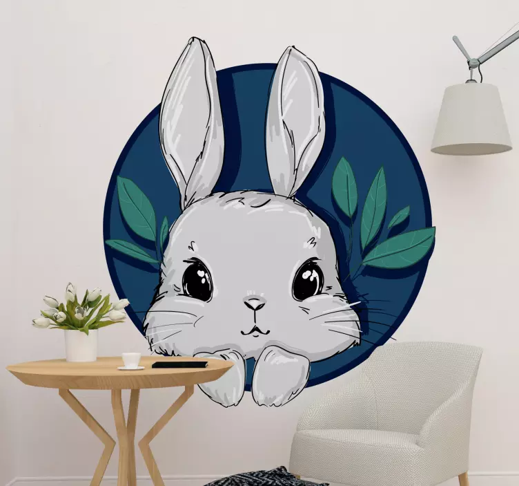 Sticker monde illustration de lapin charmant - TenStickers