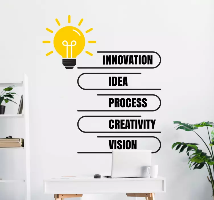 Sticker bureau valeurs avec ampoule - TenStickers