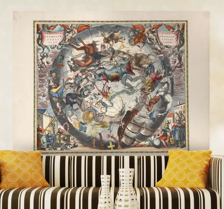 Sticker mural carte ancienne - TenStickers