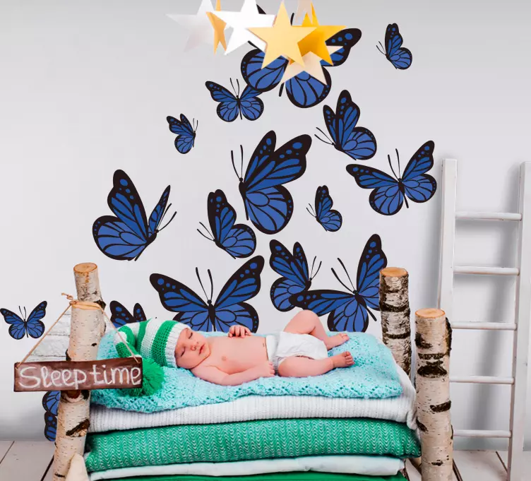 Sticker papillon essaim de papillons - TenStickers