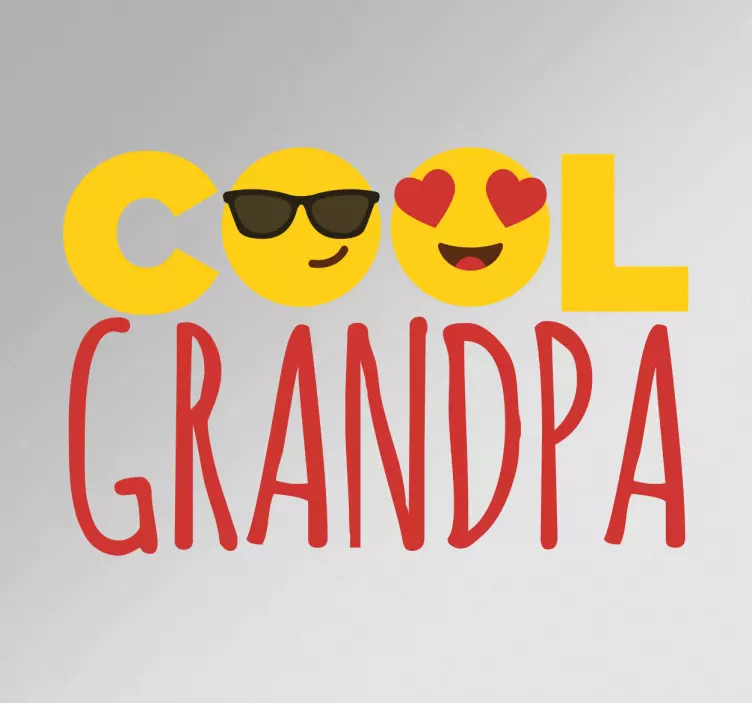 Sticker texte grand-père cool avec des émojis - TenStickers