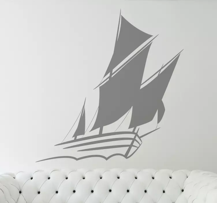 Sticker mural voilier monochrome - TenStickers