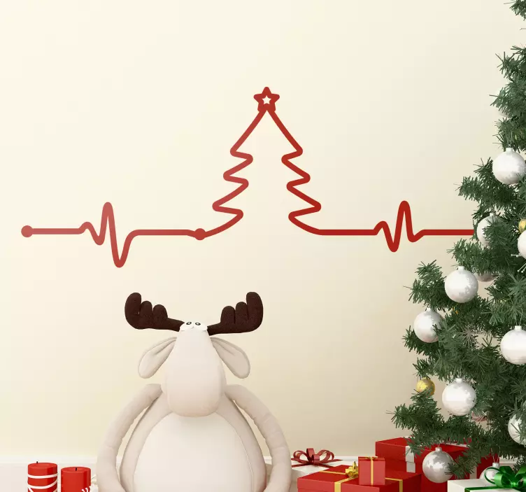 Sticker Noel arbre electrocardiogramme - TenStickers