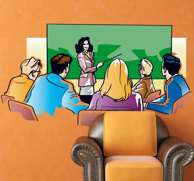 Sticker objet scène de présentation d'entreprise - TenStickers