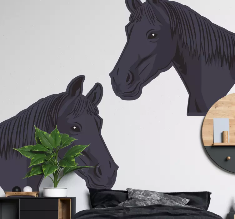 Aautocollant animaux œuvre d'art de tête de cheval - TenStickers