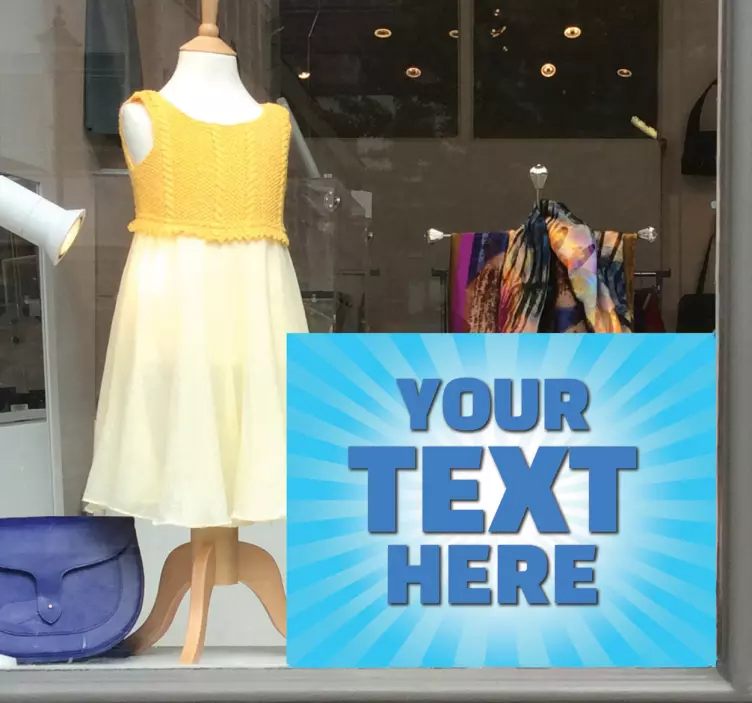 Autocollant vitrine offre lumière bleu personnalisée - TenStickers