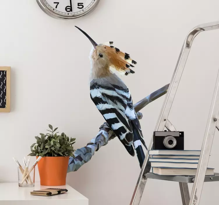 Sticker oiseau charpentier polygonal - TenStickers