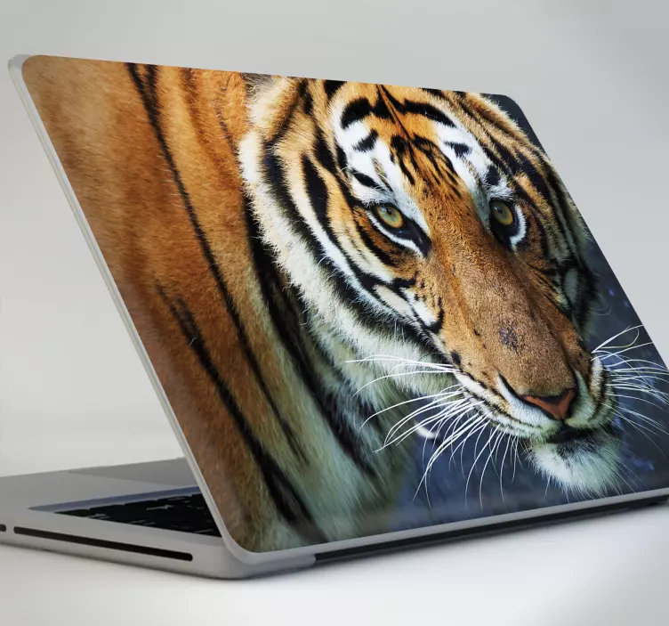Sticker ordinateur photo tigre - TenStickers