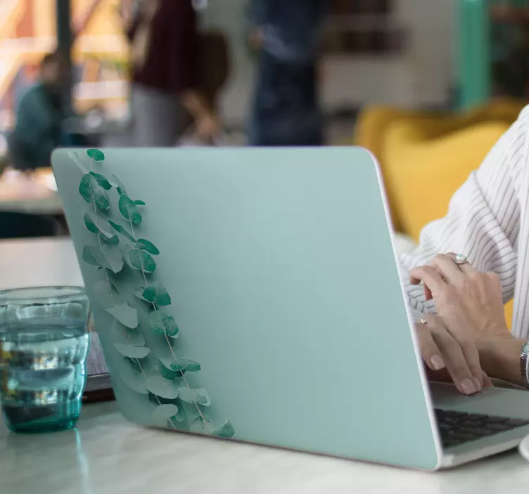 Sticker Ordinateur Portable Fleurs d'eucalyptus - TenStickers