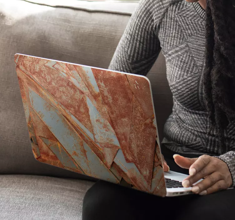 Laptop sticker motif métallique fer rouillé - TenStickers