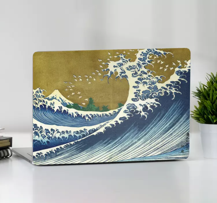 Sticker PC vagues de Kanagawa Kaijo no Fuji - TenStickers