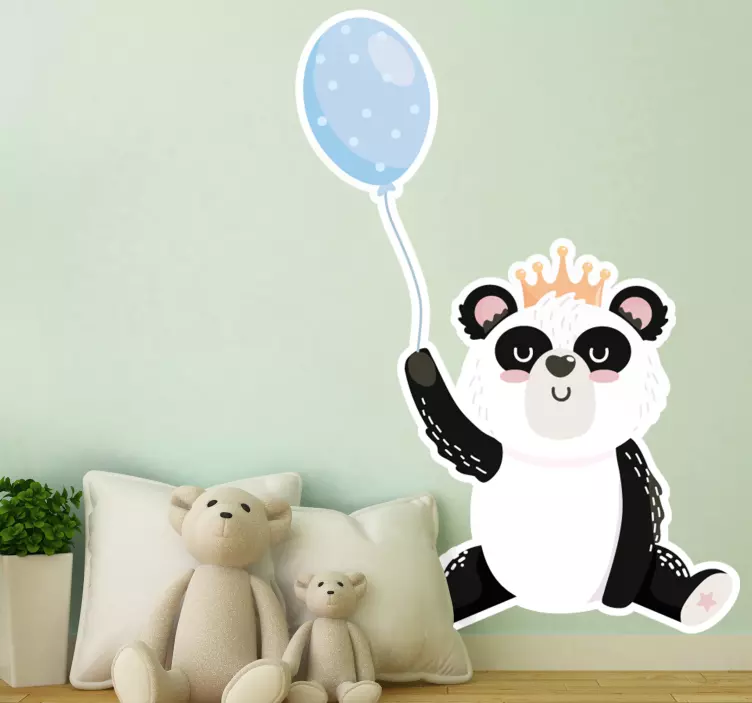 Sticker panda adorable en ballon - TenStickers