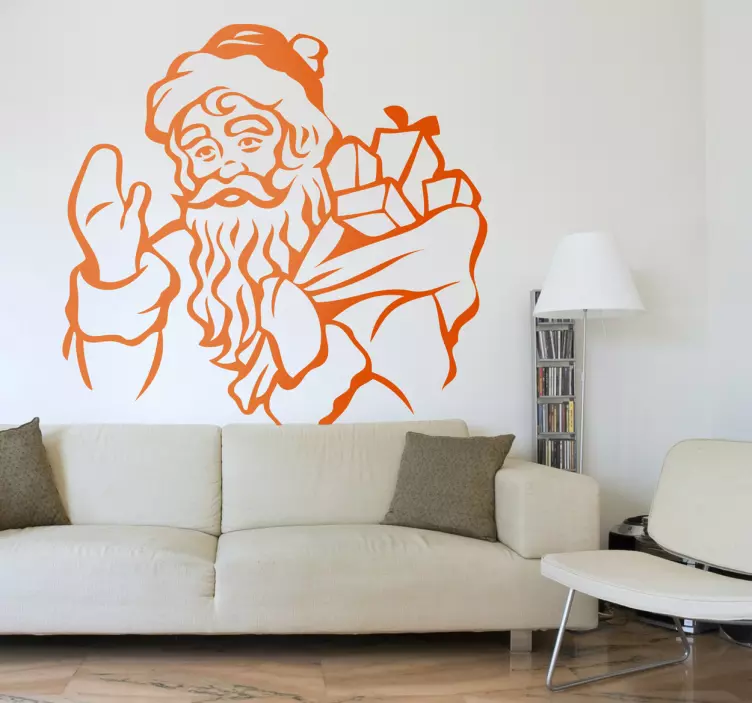 Sticker Père Noël cadeaux - TenStickers