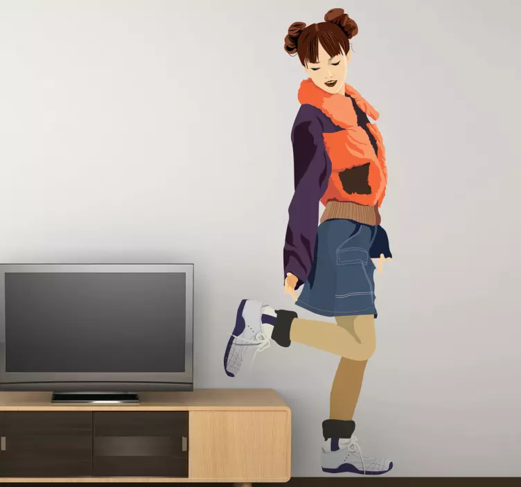 Sticker personnage pose de fille élégante - TenStickers