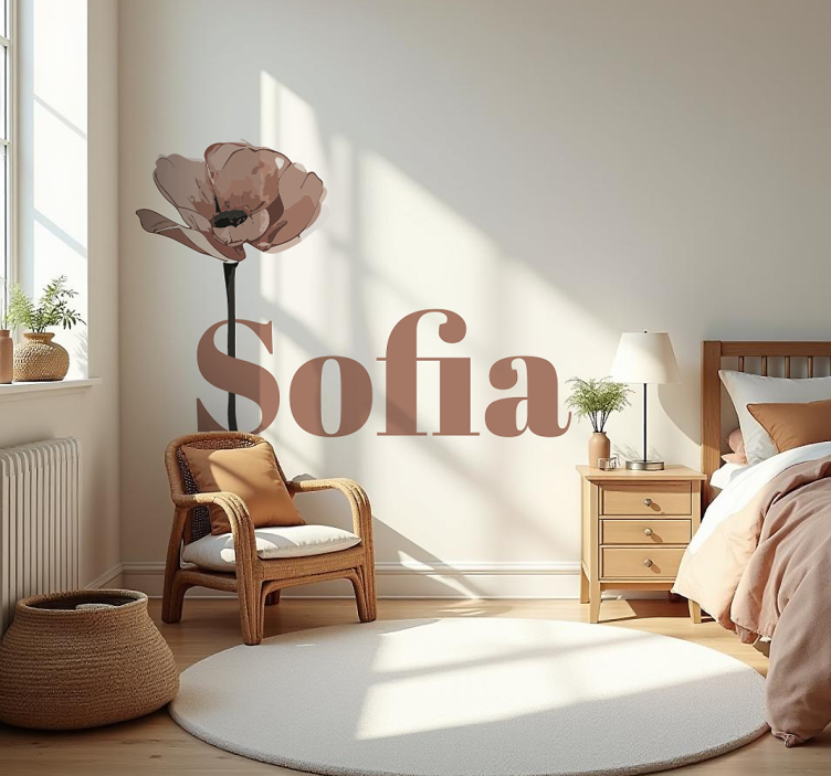 Sticker personnalisable fleur de mocha mousse - TenStickers