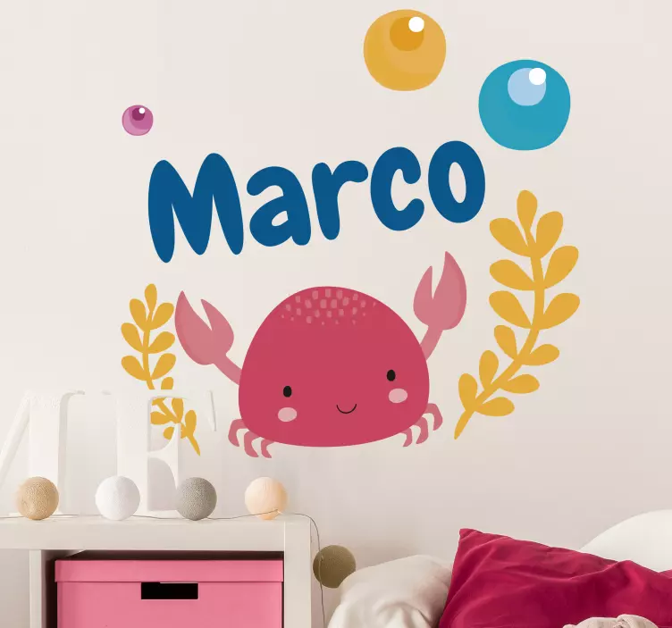 Sticker Illustration de Crabe pour Enfant - TenStickers