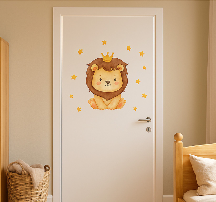 Sticker porte lion pour les enfants - TenStickers