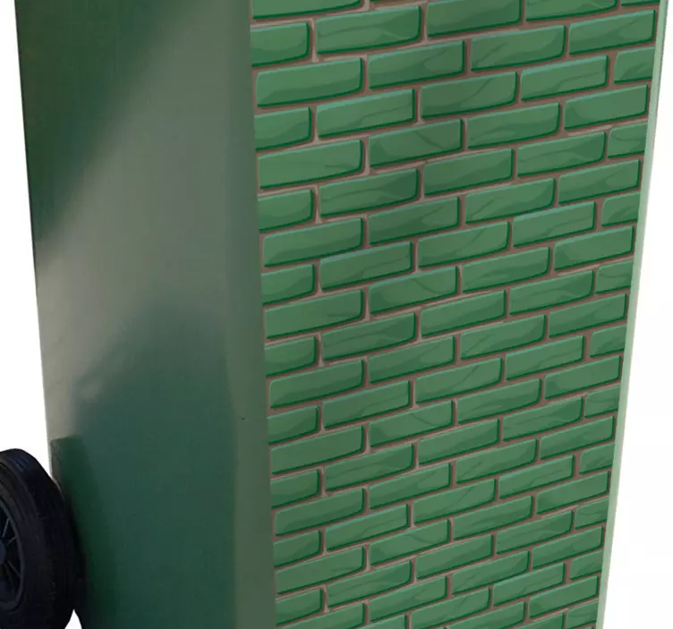 Sticker poubelle motif de briques vertes - TenStickers