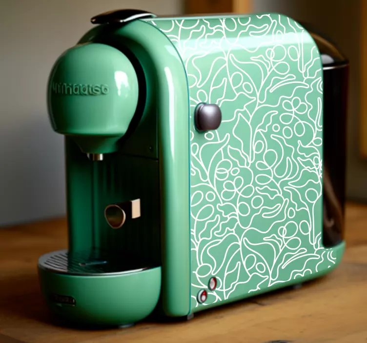 Autocollant machine à café motif abstrait - TenStickers