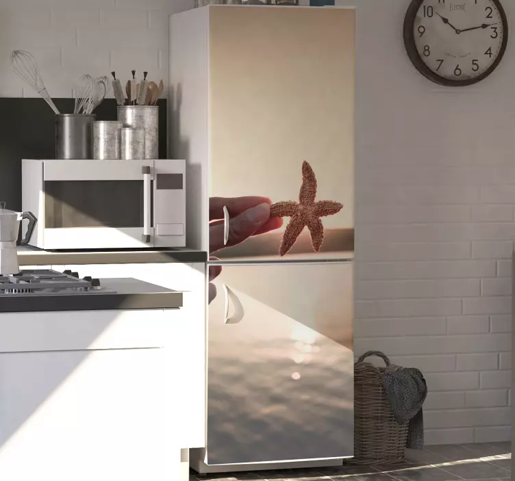 Sticker frigo illusion d'étoile de mer - TenStickers