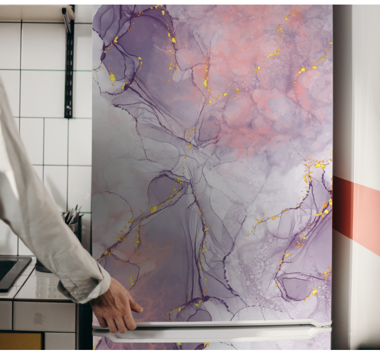 Sticker frigo motif abstrait marbré - TenStickers