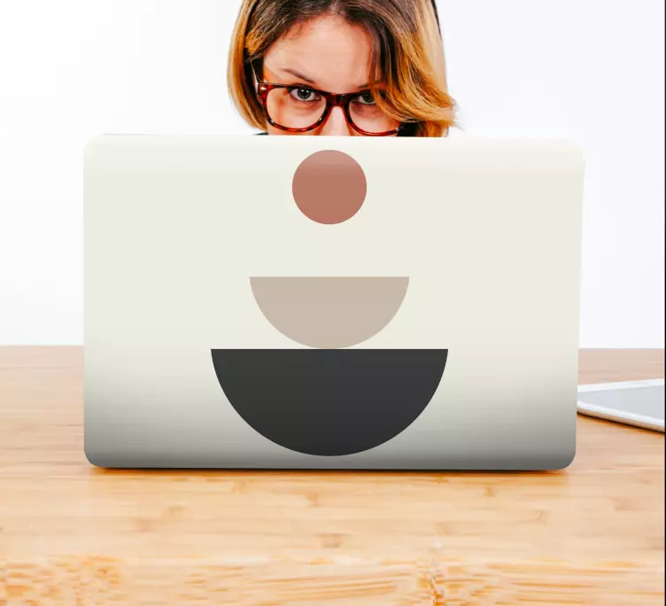 Sticker pour ordinateur arrangement circulaire minimaliste - TenStickers