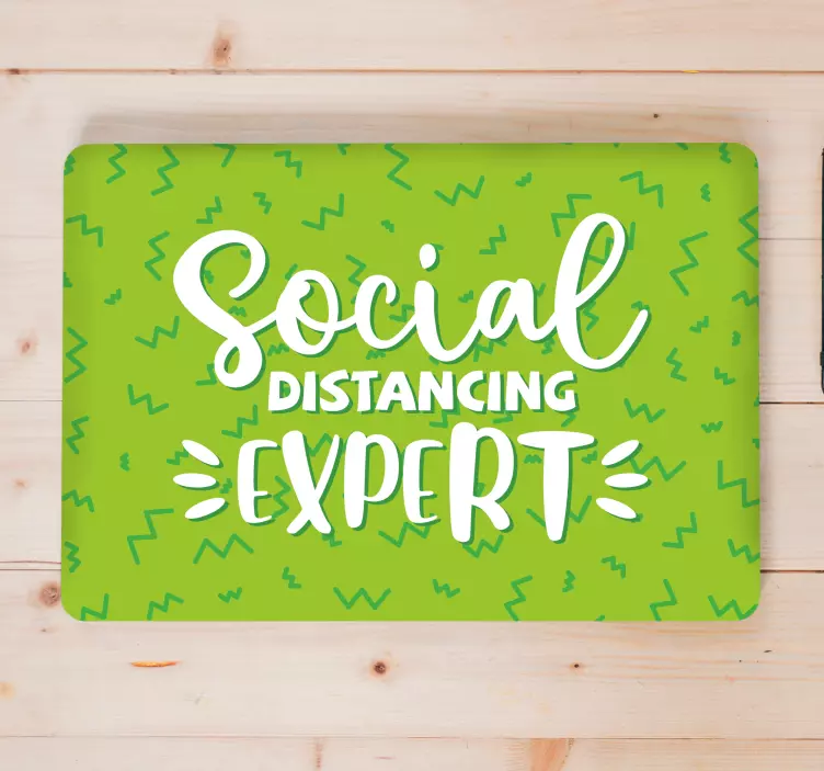 Sticker pour ordinateur expert en distanciation sociale - TenStickers