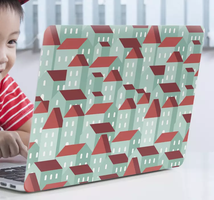 Sticker pour ordinateur modèle de maison coloré - TenStickers