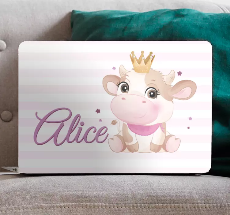 Sticker pour ordinateur vache mignonne et adorable - TenStickers