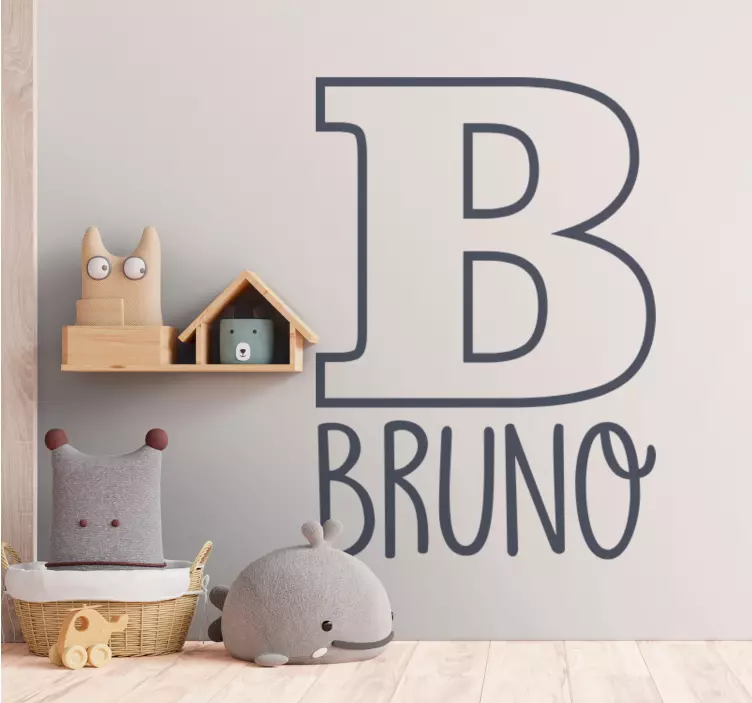 Sticker Prénom personnalisé initiale en contour - TenStickers