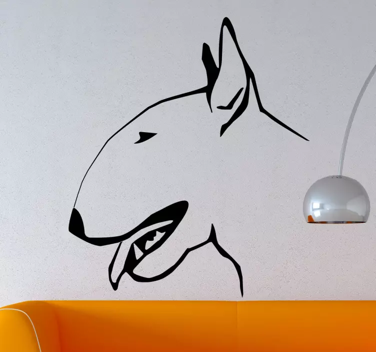 Autocollant mural salon profil bull terrier - TenStickers