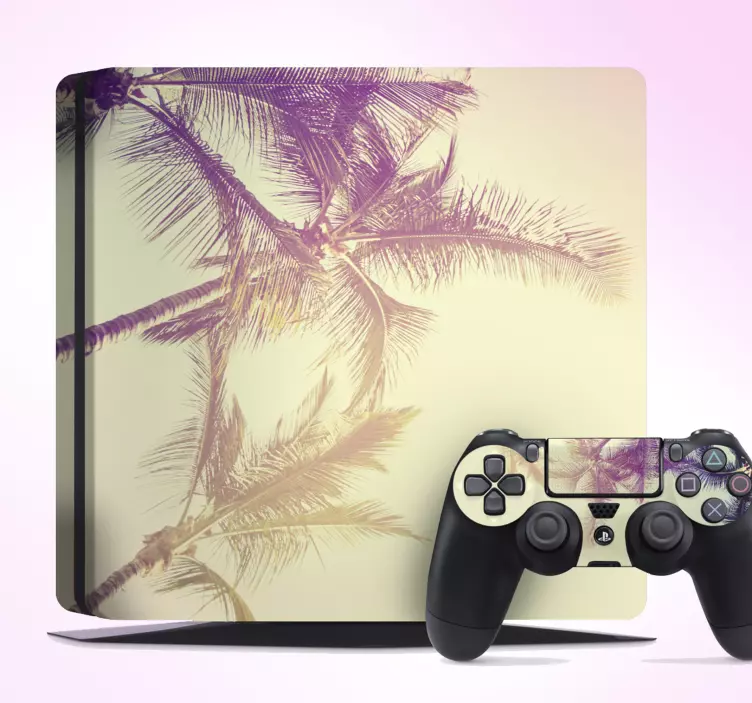 Autocollant PS4 photo palmiers - TenStickers