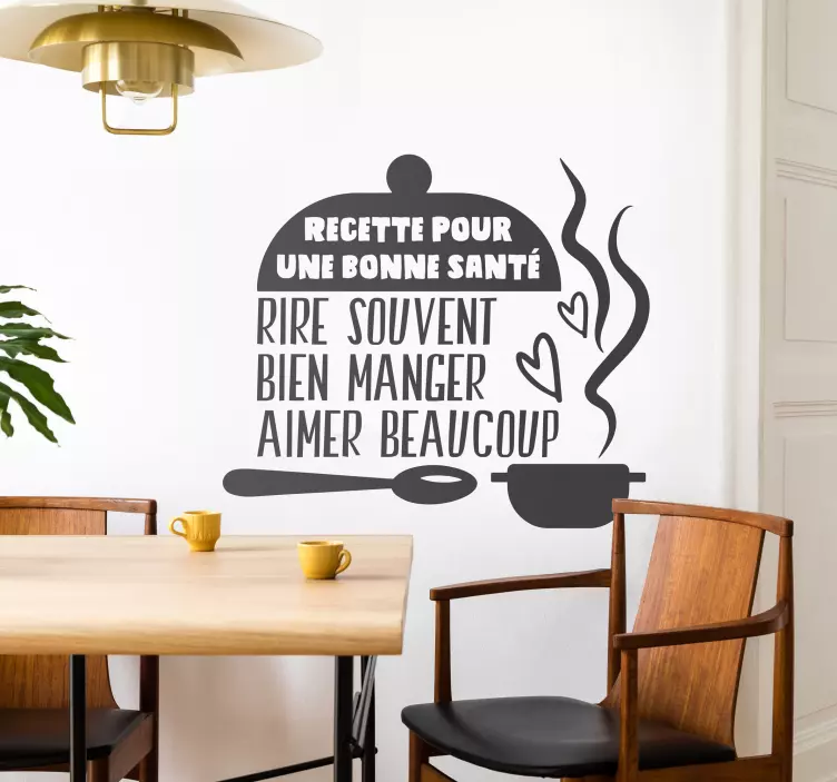 Sticker recette pour une bonne santé - TenStickers