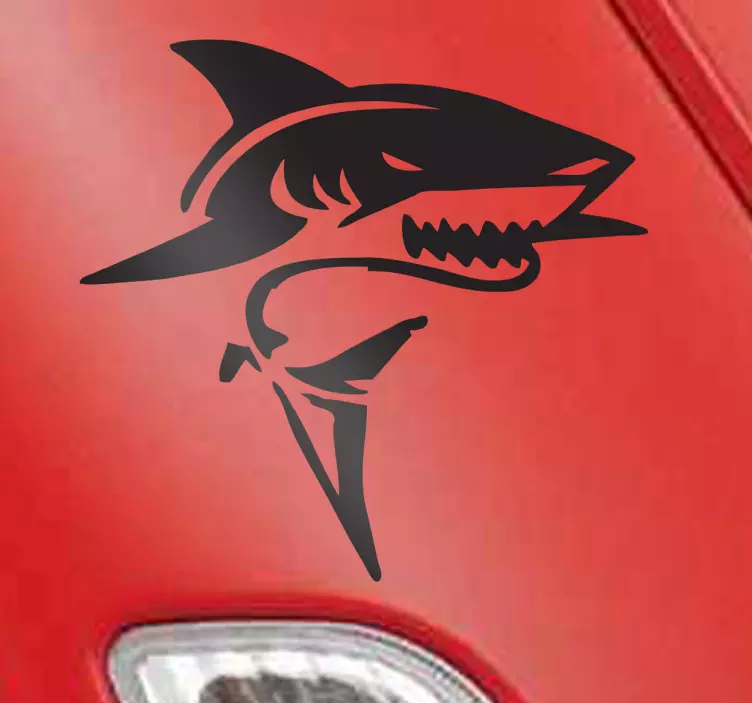 Autocollant voiture requin blanc - TenStickers