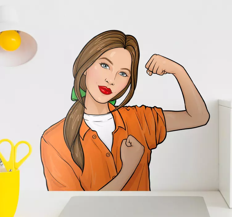 Sticker Vintage Femme forte - TenStickers