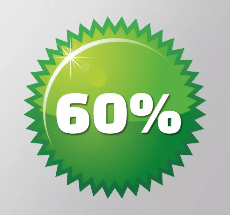 Sticker rond vert à piques offre - TenStickers